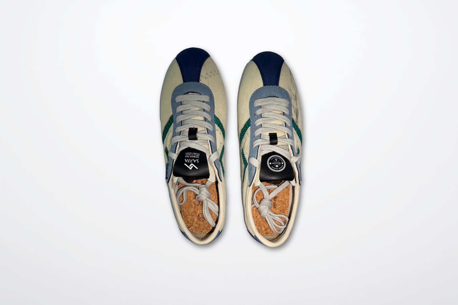 Sa77a颯合 AMOY - Yin (☷). The brand that spells H with double seven. Sa77a Sustainable sneaker. An Up-cycled Sail sneaker. Each pair is Unique.