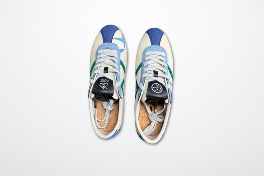 Sa77a颯合 AMOY - Yin (☷). The brand that spells H with double seven. Sa77a Sustainable sneaker. An Up-cycled Sail sneaker. Each pair is Unique.