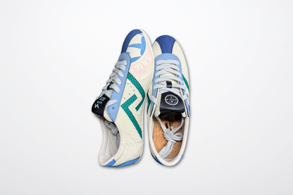 Sa77a颯合 AMOY - Yin (☷). The brand that spells H with double seven. Sa77a Sustainable sneaker. An Up-cycled Sail sneaker. Each pair is Unique.